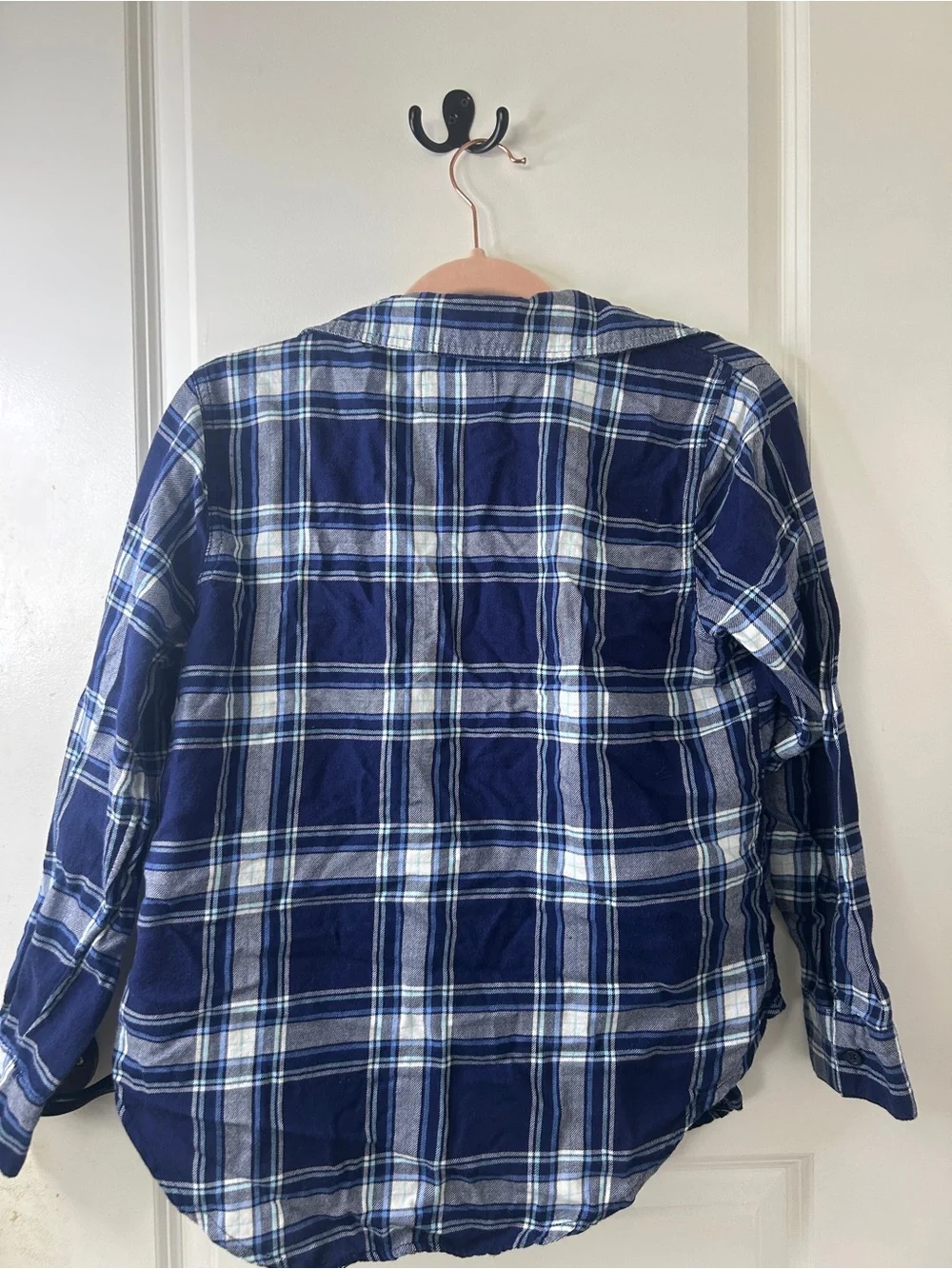 Blue Plaid Hooded Shirt for Kids - Justice Brand